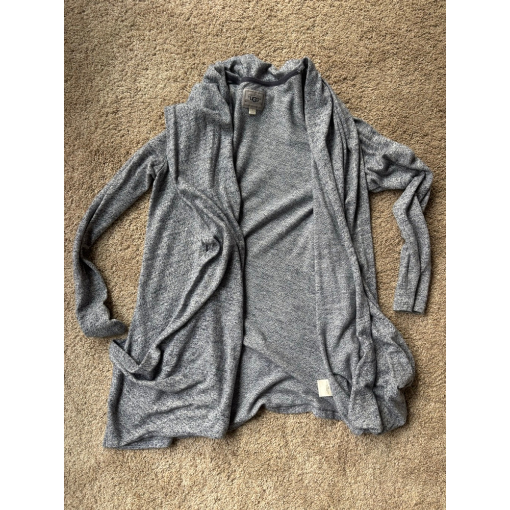 Women's UGG Heather blue Open Front Cardigan Sweater Size S - Picture 2 of 5